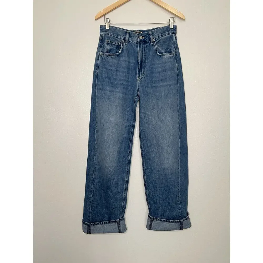 NWOT We The Free East Bay Cuffed Straight Jeans Size 32 Baggy Relaxed - Picture 1 of 5